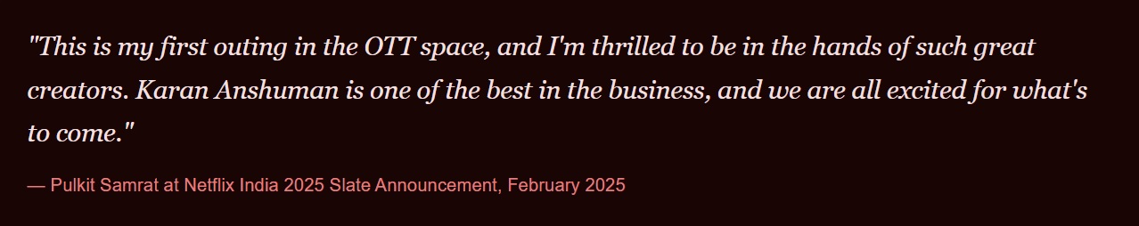 Pulkit Samrat Transformation for Glory