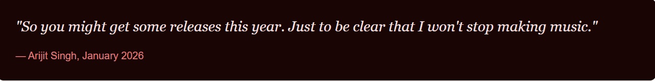 Arijit Singh Retirement Playback Singing