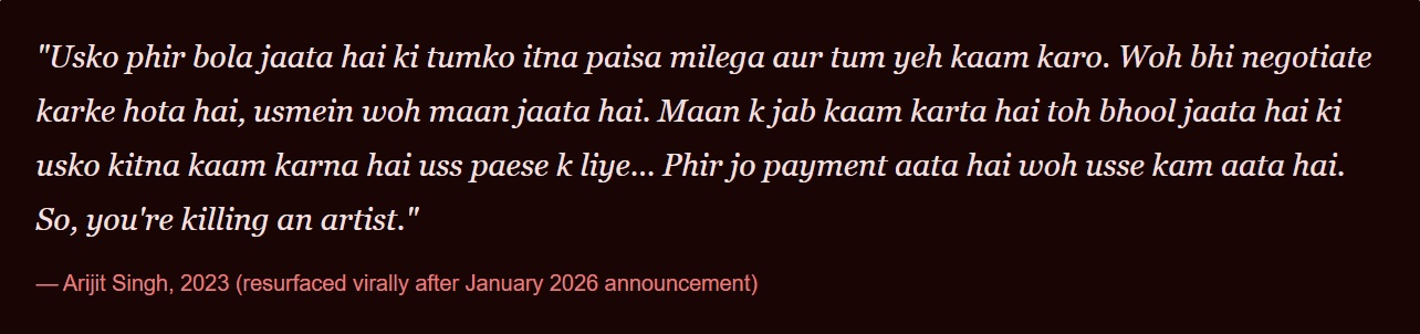 Arijit Singh Retirement Playback Singing