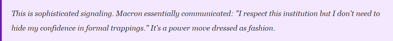 Macron's sunglasses at Davos