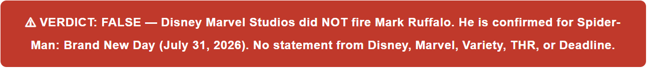 Disney Marvel Studios Fire Mark Ruffalo