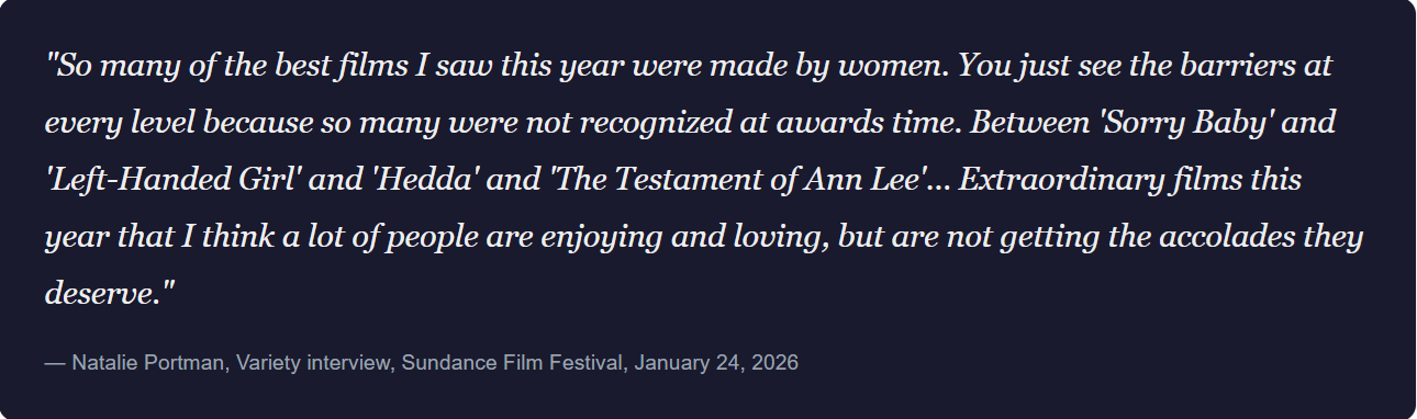 Natalie Portman Calls Out Oscars