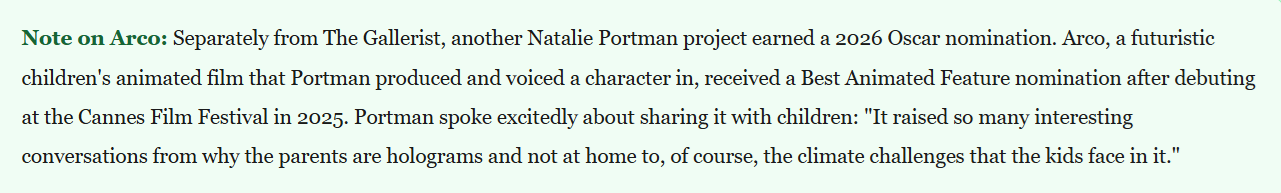 Natalie Portman Calls Out Oscars