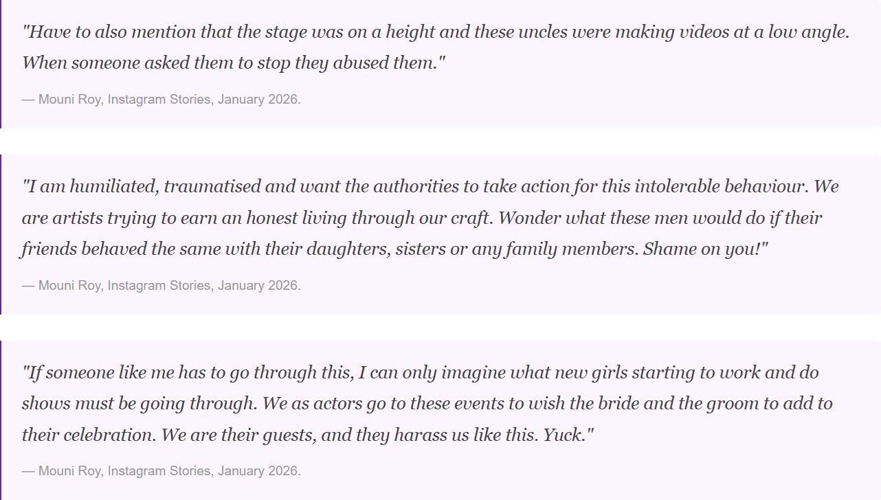 Mouni Roy Karnal harassment